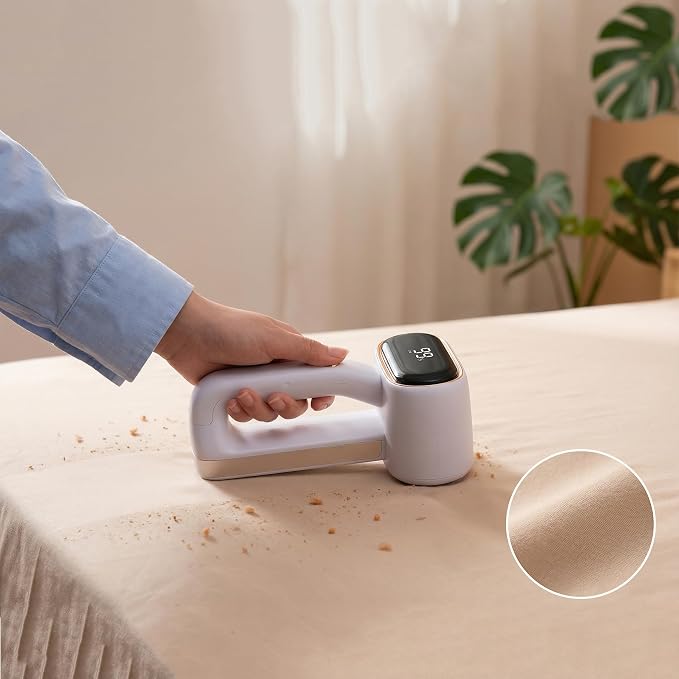 Fabric Shaver, Dual Head Lint Remover, LCD & 6-Blade, Rechargeable - Image 3