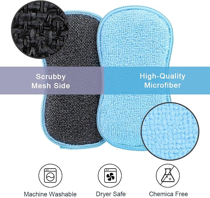 HOMEXCEL Dish Sponge 12 Pack, Microfiber Kitchen Sponges - Image 2
