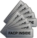Signs ByLITA Standard FACP Inside Sign | Fire Safety Signage (Brushed Silver) - Medium 10 Pack