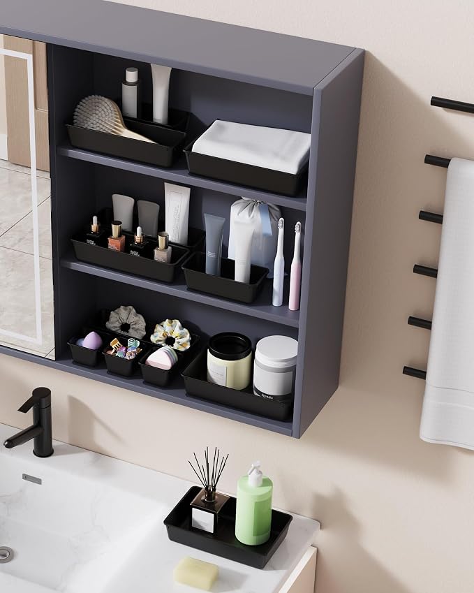 BiuLeon 25 PCS Plastic Drawer Organizers Set, 4-Sizes Vanity and Makeup - Image 6