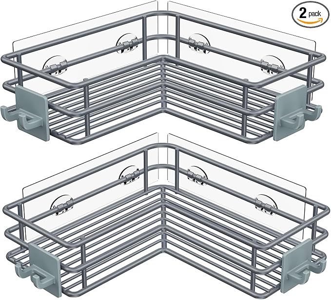 Nieifi Corner Shower Shelves, Adhesive Shower Caddy, Bathroom Organization by Nieifi