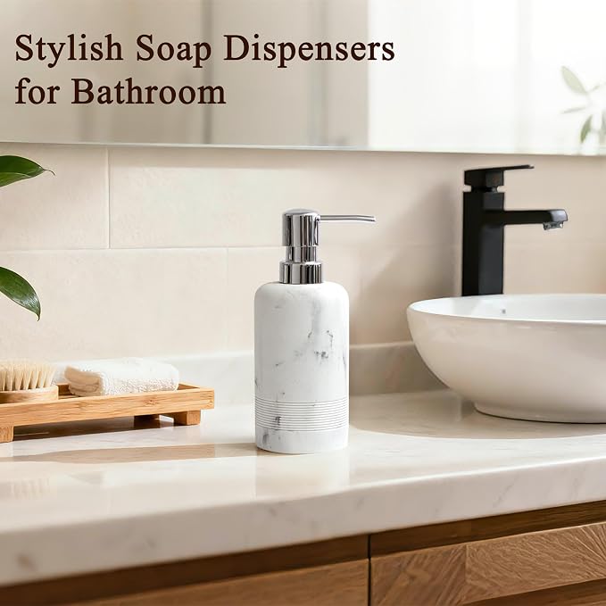 Resin Soap Dispenser Sets, 10.8oz Refillable Liquid Soap Dispensers - Image 3