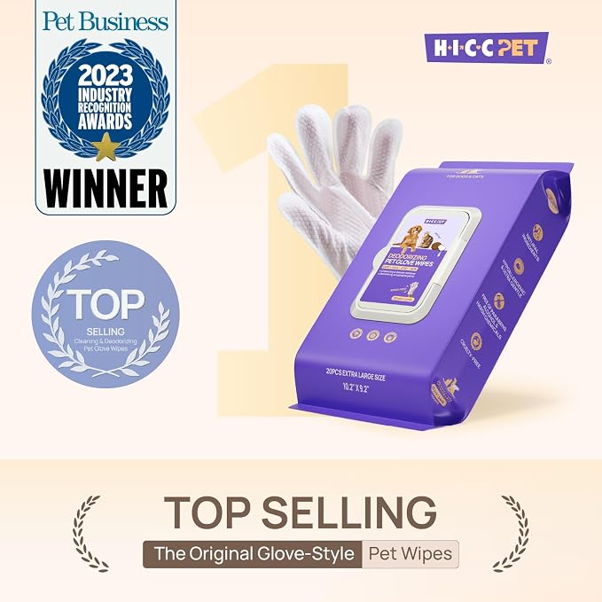 HICC PET Dog Wipes for Dogs & Cats, Individual Glove Packs, Head-to-Tail - Image 2