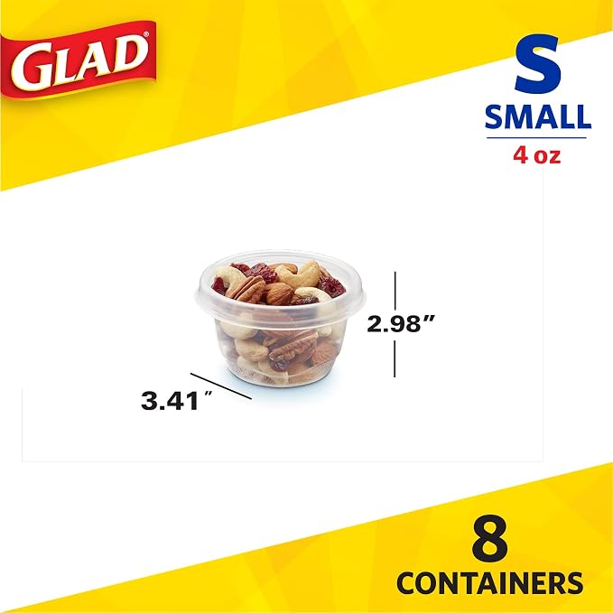 Glad GladWare Mini Round Food Storage Containers, 4 Oz, lock-tight seal - Image 4