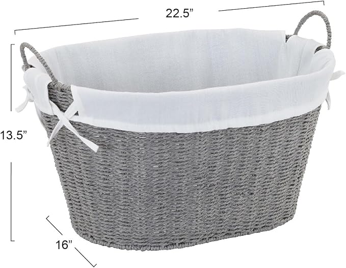 Household Essentials ML-7267 Decorative Wicker Laundry Basket - Image 2