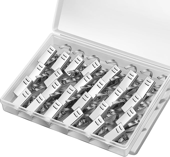 Teenitor 25 Pack Curtain Clips for Hanging Curtain Hooks, Stainless Steel - Image 7