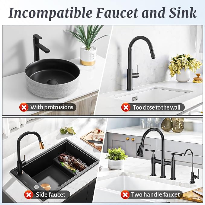 PoYang 14.6 Inch Faucet Mat for Kitchen Sink Splash Guard, Snap Button Holds It - Image 4