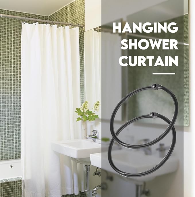 30Pcs Shower Curtain Hooks, Metal Round Shower Curtain Hooks Roman Rings - Image 6