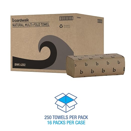 Boardwalk Multifold Disposable Bathroom Paper Hand Towels, 9 x 9.45, 250 - Image 3