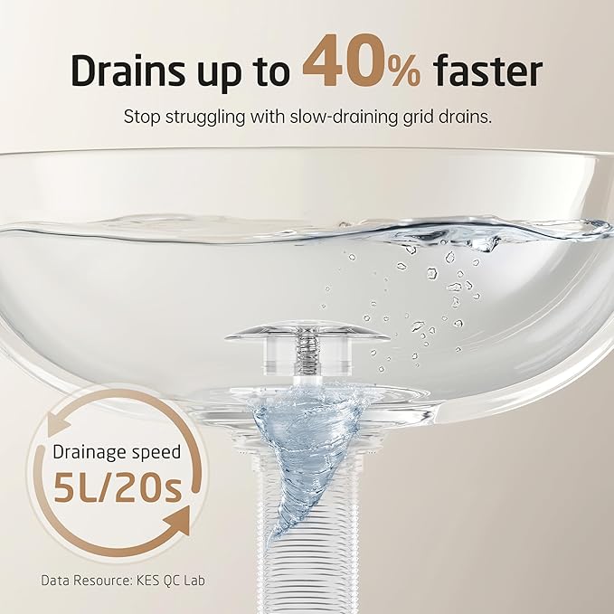 KES Extended Thread Bathroom Sink Drain, All Metal Pop Up Drain Stopper without Overflow for Thicker Vessel Sinks and Countertops, Brass and Stainless Steel Brushed Nickel, S2022D-BN