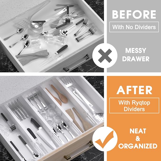 Bamboo Drawer Dividers, Adjustable Drawer Organizers, Fits 17.6–21" Drawers | - Image 2