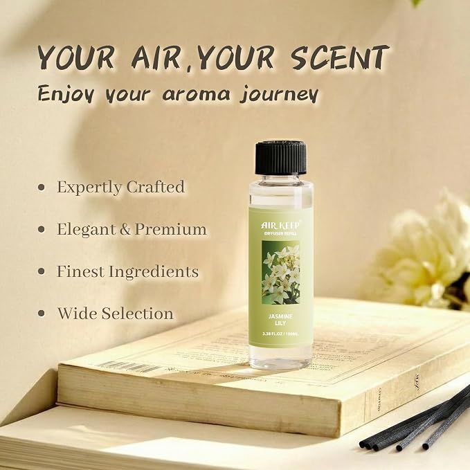 Reed Diffuser Oil Refill/Jasmine Lily/3.38 oz / 1 Pack/Air Freshener & - Image 2