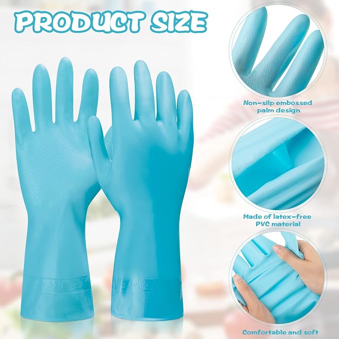 Rubber Reusable Gloves Long Household Dishwashing Gloves Kitchen Cleaning - Image 3