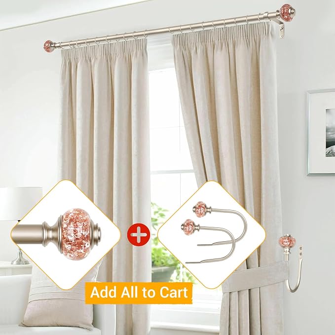 USFOOK Rose Gold Curtain Holdbacks, Decorative Drapery Tiebacks, 1 Pair | - Image 7