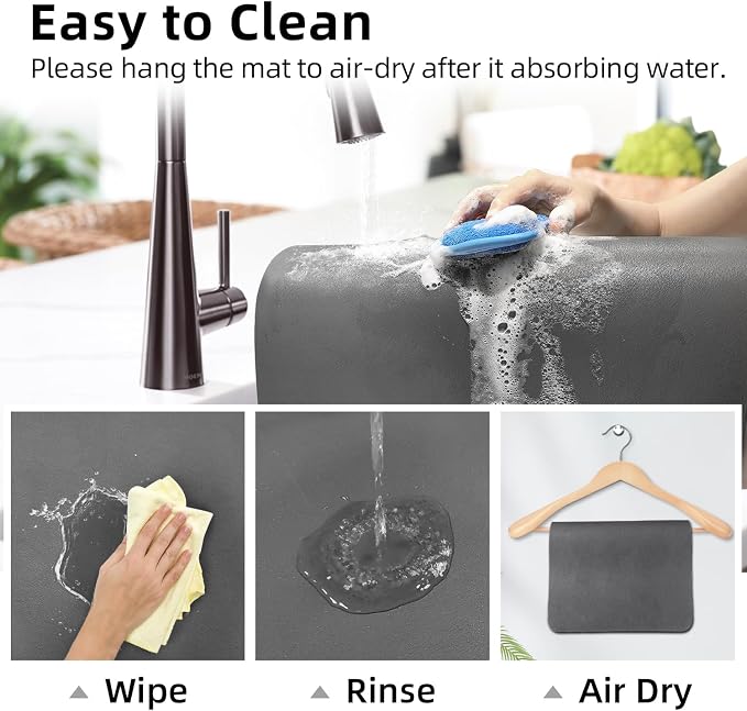 LOPNUR Large Dish Drying Mat for Kitchen Counter, Quick-Drying & Heat-Resistant - Image 9