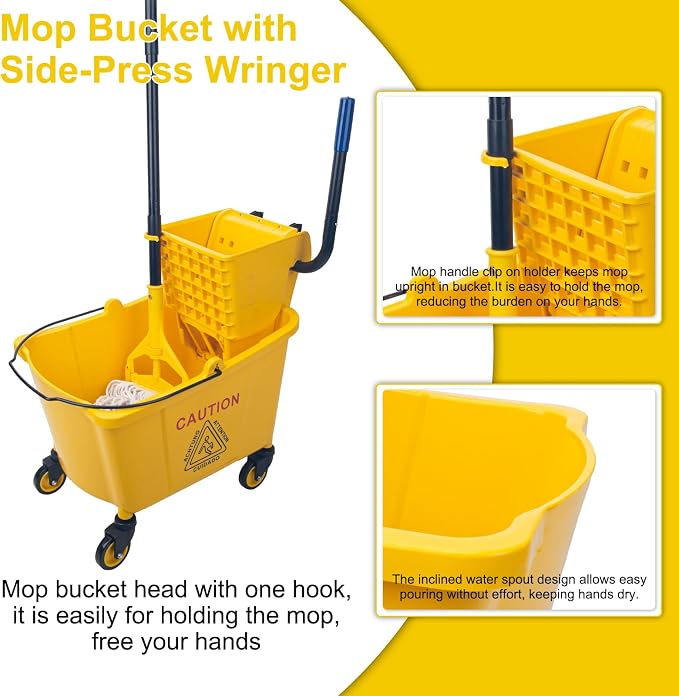 KeFanta 35 Quart Commercial Mop Bucket - Image 4