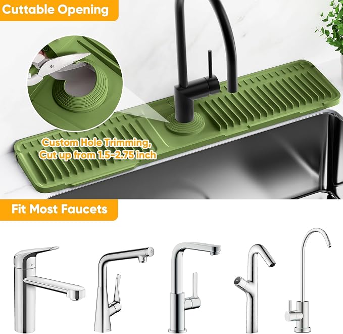 24'' Longer Faucet Mat for Kitchen Sink Splash GuardKitchen Sink Faucet Mat - Image 7