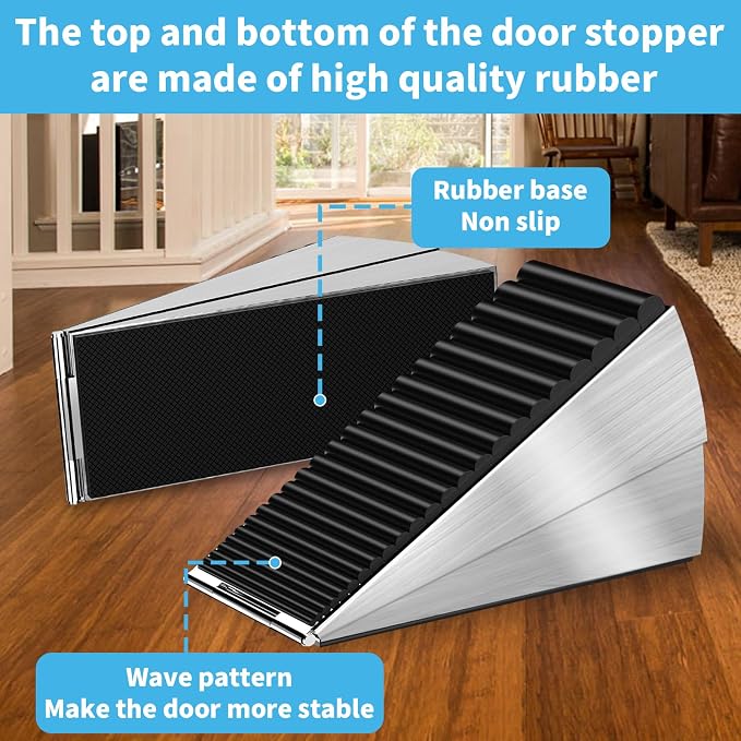 AIMAXINKE Door Stoppers for Bottom of Door-Large Heavy Duty Door Stop Wedge | - Image 6