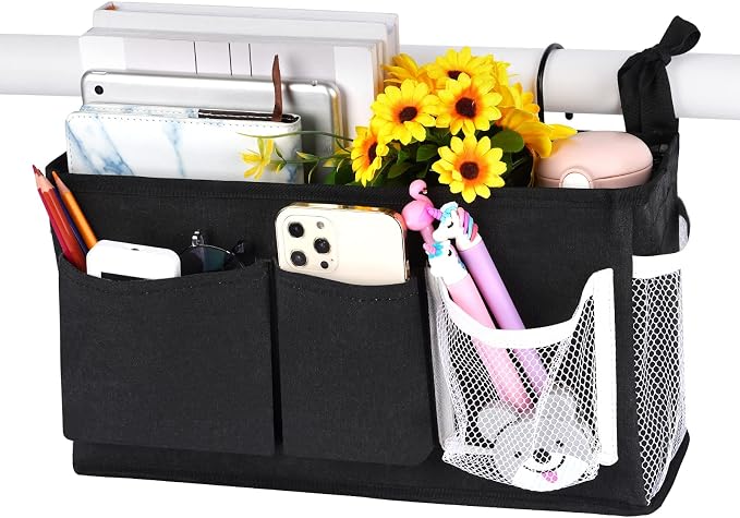 Bedside Caddy, Bedside Storage Bag Hanging Organizer by Loghot