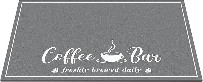 CooRug Fashion Coffee Mat, Dish Drying Mat 16" x 24" Dark Grey | Hide Stain - Image 9