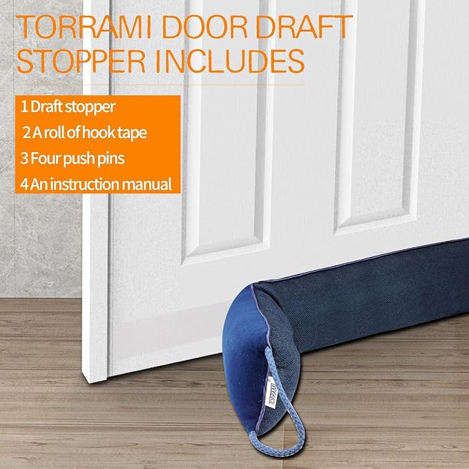 TORRAMI 30" Door Draft Stopper Under Bottom Insulation Noise Air Stopper 2.07LB - Image 6