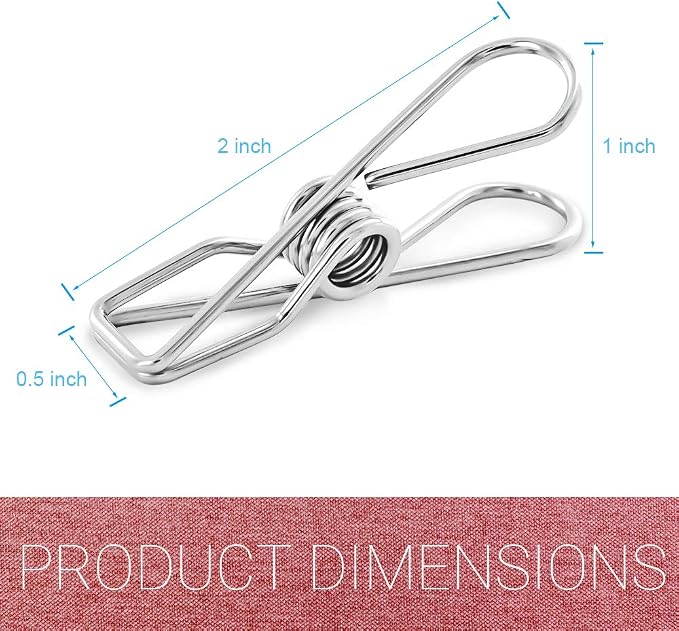 40 Pack Stainless Steel Clothes Pins - Image 2