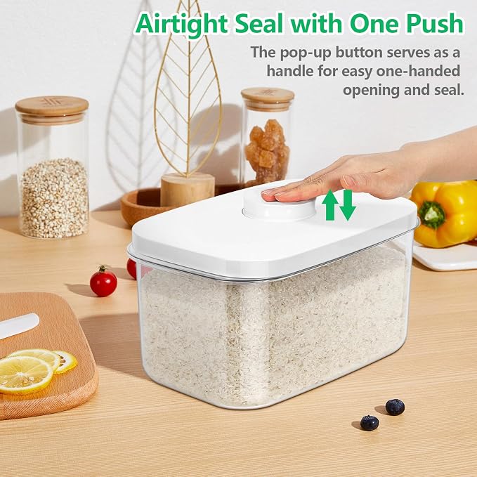 Airtight 12 Lbs Flour Sugar Storage Containers 6.34 Qt Rice Holder BPA Free - Image 2