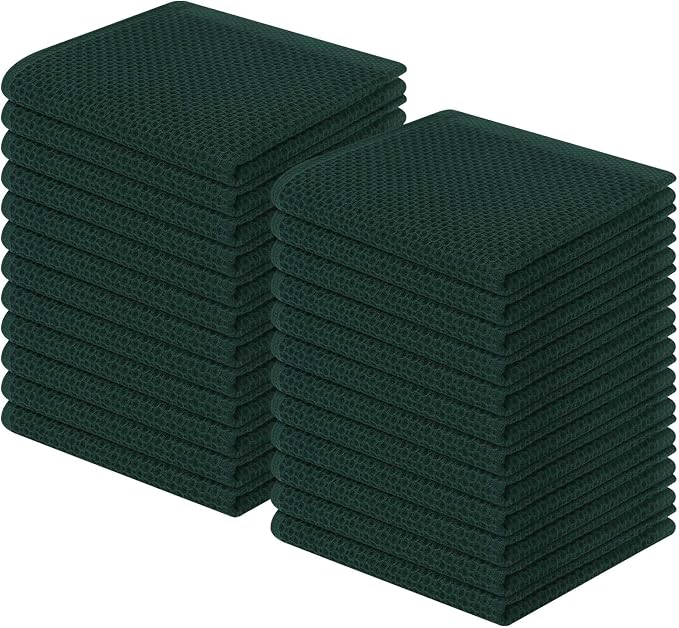 Homaxy 100% Cotton Waffle Weave Kitchen Dish Cloths 24-Pack, Ultra Soft by Homaxy