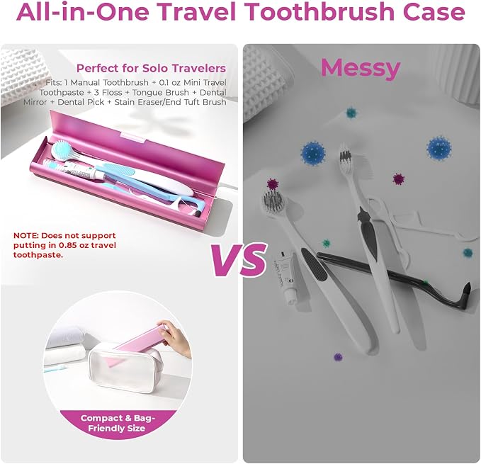 Wider Aluminum Toothbrush Travel Case, Portable Travel Toothbrush Holder - Image 3