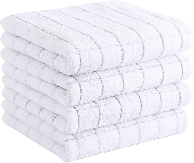 Homaxy 100% Cotton Terry Kitchen Towels, 4 Pack by Homaxy