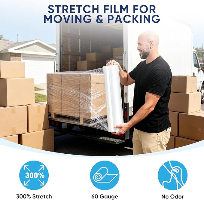 TICONN Stretch Wrap Roll, 18 in x 1000 ft Plastic Wrap - Image 5