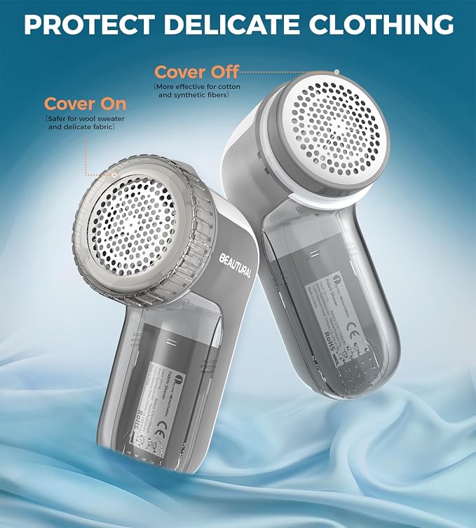 BEAUTURAL Fabric Shaver and Lint Remover, Portable Sweater Defuzzer | - Image 6