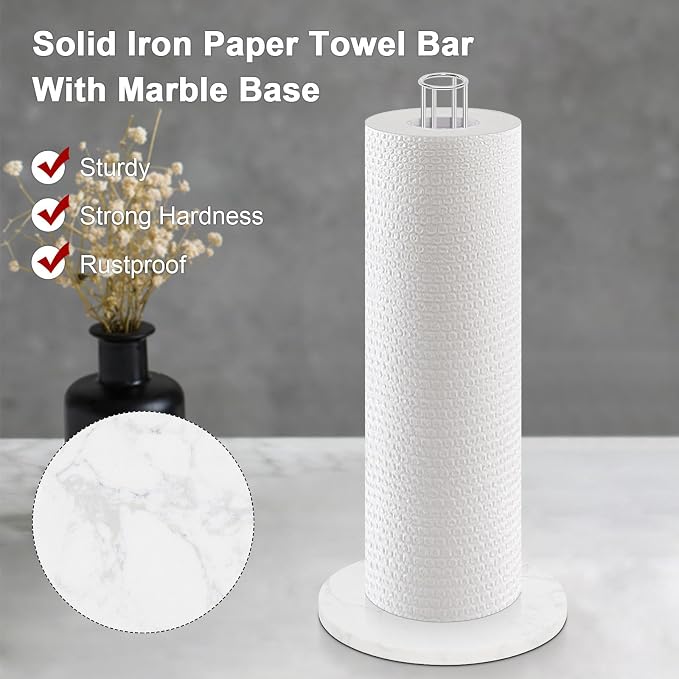 NearMoon Paper Towel Holder Countertop, Sturdy Metal Paper Towel Stand Dispenser - Image 4