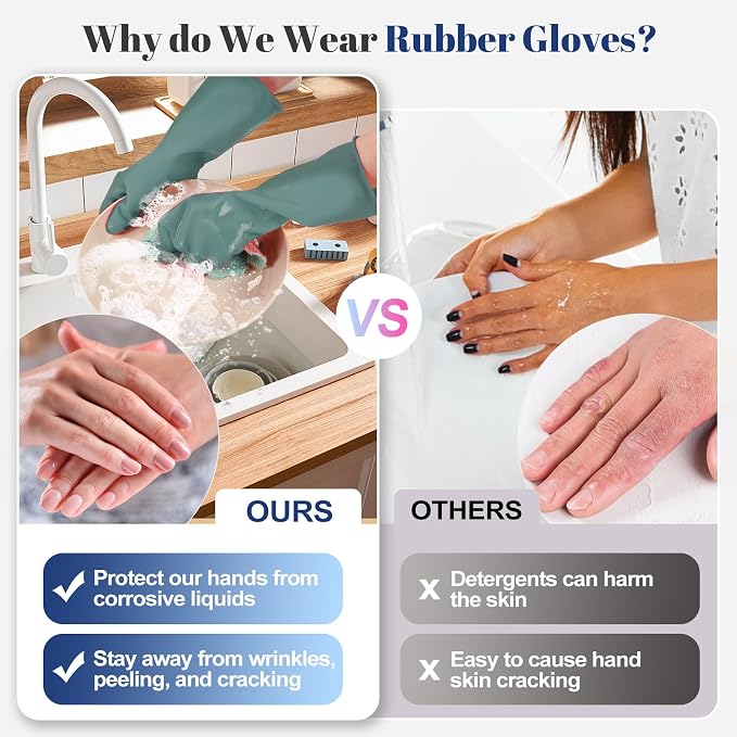 Rubber Kitchen Dishwashing Gloves - Image 5