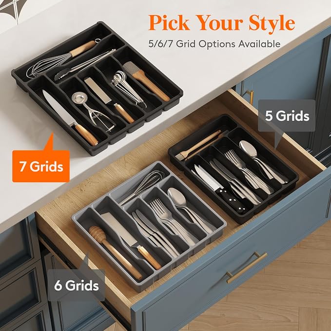 Lifewit Silverware Drawer Organizer Tray, Cutlery Storage - Image 8