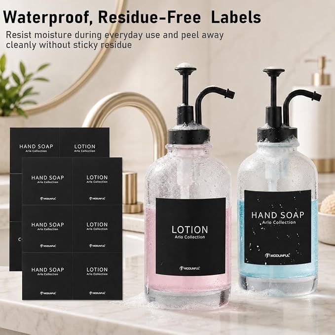 Glass Soap Dispenser Set 2, Silicone Funnel, Refillable Kitchen Soap Dispenser - Image 7