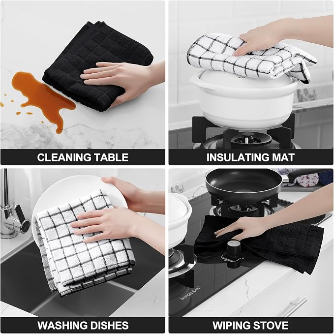 Homaxy Large Premium Cotton Kitchen Towels 16"x 28", 4 Pack - Image 4