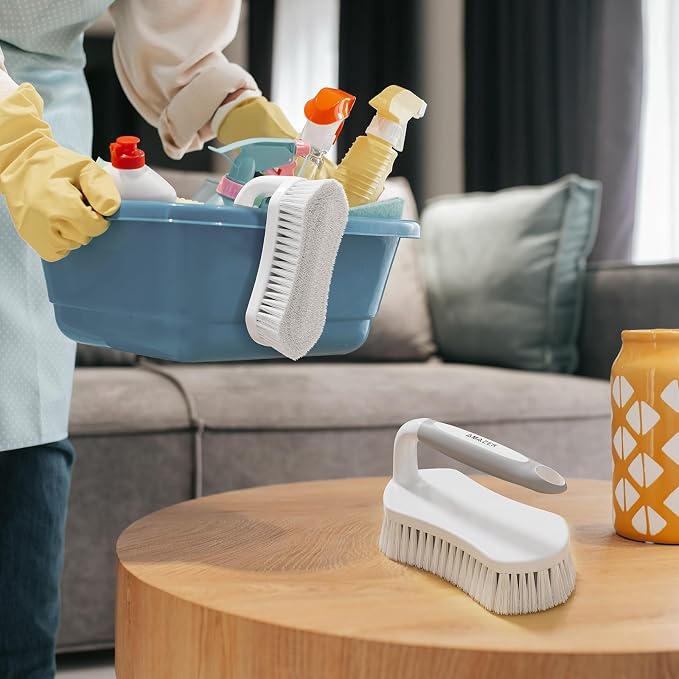Scrub Brush for Cleaning Comfort Grip Shower Scrubber Flexible Stiff Bristles - Image 7