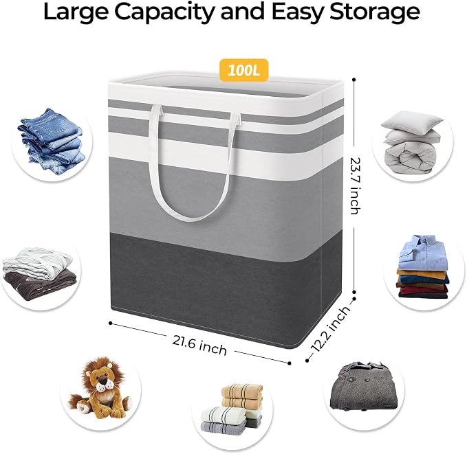 HomeHacks 2 Pack Large Laundry Baskets, Laundry Hampers Bags | Waterproof - Image 4