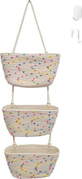 Hanging Basket, Over Door Organizer, 3 -Tier Wall Basket by WYCOROY