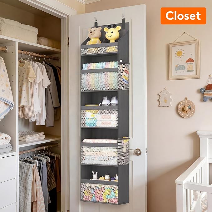 Lifewit 5 Tier Over the Door Organizer, Diaper Hanging Storage - Image 2
