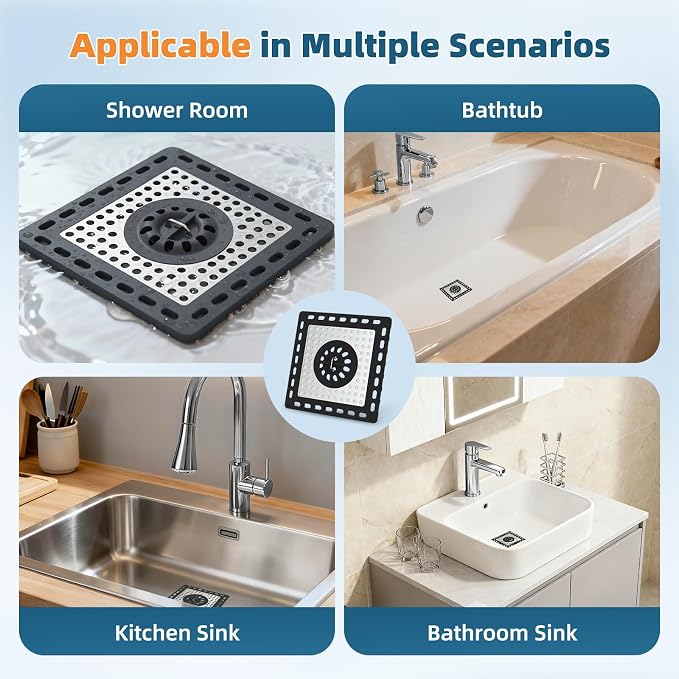 Hibbent Upgraded Shower Drain Hair Catcher, Shower Cover - Image 7