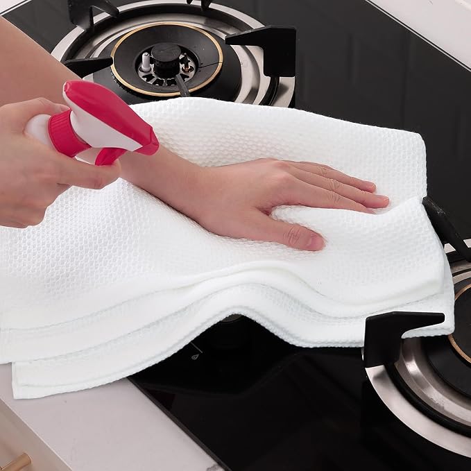 Homaxy 100% Cotton Oversized Waffle Weave Kitchen Towels 8-Pack, Ultra Soft - Image 5