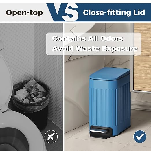 TrashAid Slim Bathroom Trash Can - Image 5