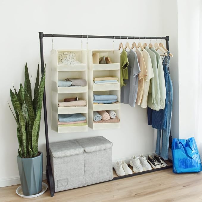 GRANNY SAYS 4-Shelf Hanging Closet Organizer, Foldable Storage, No-Sag Support - Image 4