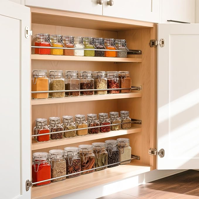 ComSaf Square Glass Spice Jars 4 oz 12 Pack - Image 5