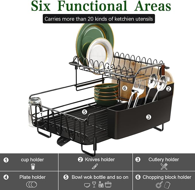 Runnatal Large Dish Drying Rack Stainless Steel Sink - Image 4