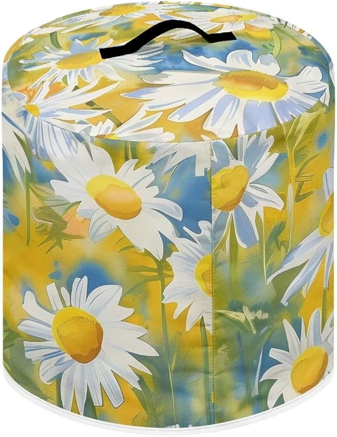 TODIYADDU Beauty Daisy Pressure Cooker Cover for Women Trendy Cover with Top Handle and Pocket Kitchen Appliance Cover Dust Cover for 3 Quart and Extra Present