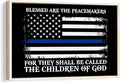 Police Poster & Framed Canvas, Blessed Are The Peacemakers Home Office Decor, Bedroom Living Room Aesthetic Wall Art Gift For Police Officer, Policeman, Husband, Men