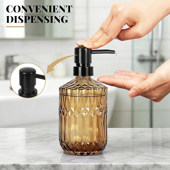 Amber Glass Soap Dispenser - Image 4